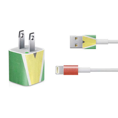 Guyana Flag Distressed iPhone Charger (5W USB) Skin