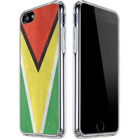 Guyana Flag Distressed iPhone SE (2nd & 3rd Gen) Clear Case
