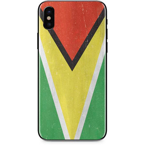 Guyana Flag Distressed iPhone X Skin