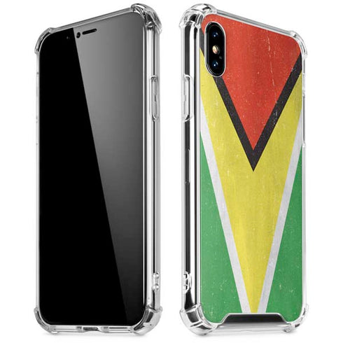 Guyana Flag Distressed iPhone XS Max Clear Case