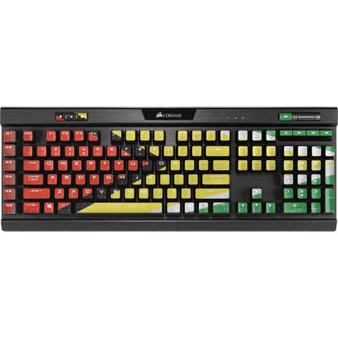 Guyana Flag Distressed K95 RGB PLATINUM Mechanical Gaming Keyboard Skin