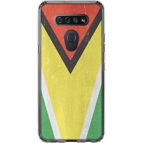 Guyana Flag Distressed LG K51/Q51 Clear Case