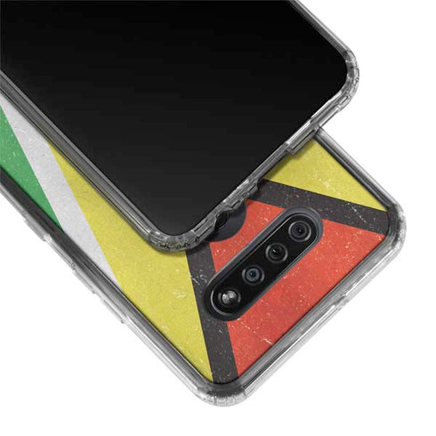 Guyana Flag Distressed LG K51/Q51 Clear Case