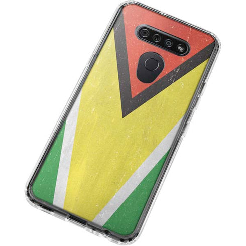 Guyana Flag Distressed LG K51/Q51 Clear Case