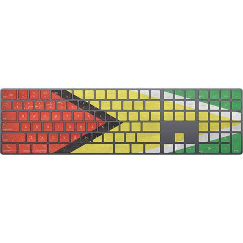 Guyana Flag Distressed Magic Keyboard with Numeric Keypad Skin