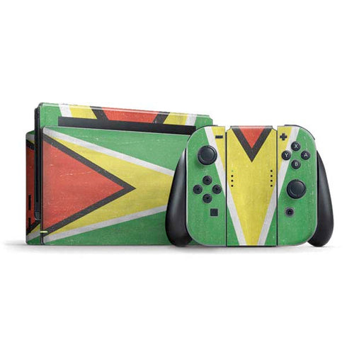 Guyana Flag Distressed Nintendo Switch Bundle Skin