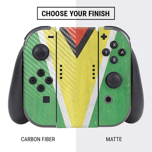 Guyana Flag Distressed Nintendo Switch Bundle Skin