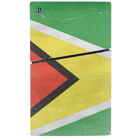 Guyana Flag Distressed PS5 Slim Disk Bundle Skin
