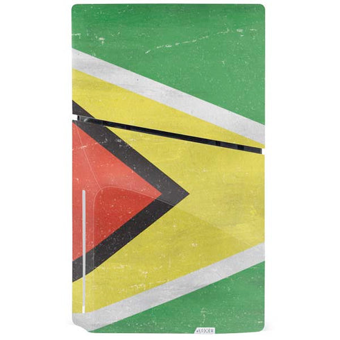 Guyana Flag Distressed PS5 Slim Disk Console Skin