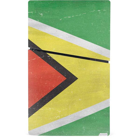 Guyana Flag Distressed PS5 Slim Digital Edition Bundle Skin