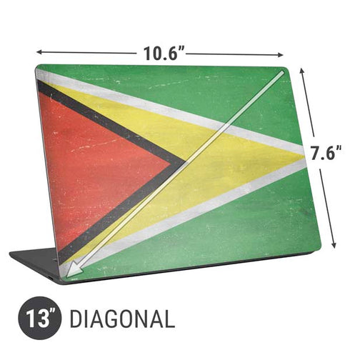 Guyana Flag Distressed Universal Laptop 13in (10.6 x 7.6in) Skin