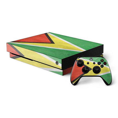 Guyana Flag Distressed Xbox One X Bundle Skin