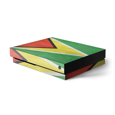 Guyana Flag Distressed Xbox One X Console Skin