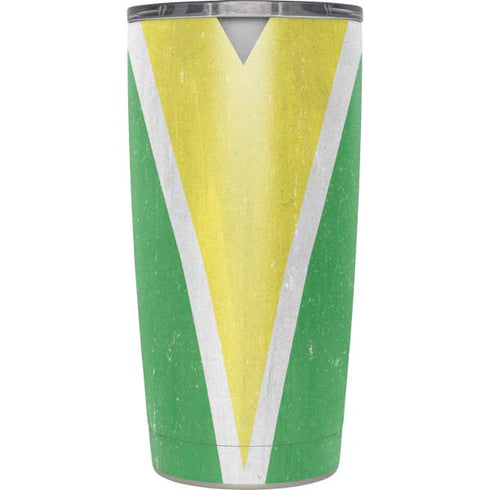 Guyana Flag Distressed Yeti 20oz Tumbler Skin