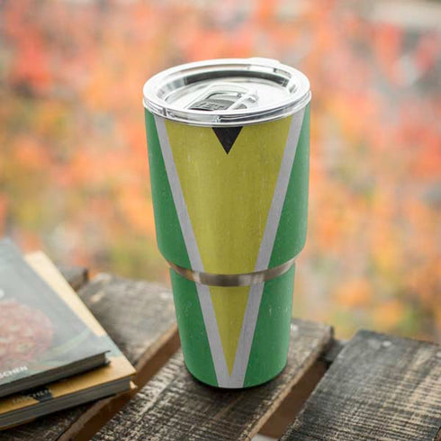 Guyana Flag Distressed Yeti 30oz Rambler Tumbler Skin