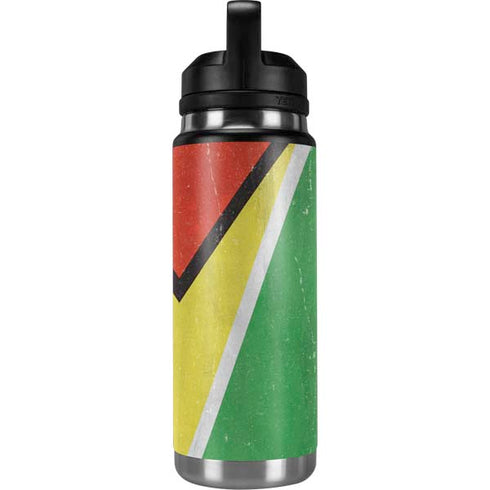 Guyana Flag Distressed YETI Rambler 26oz Bottle Skin