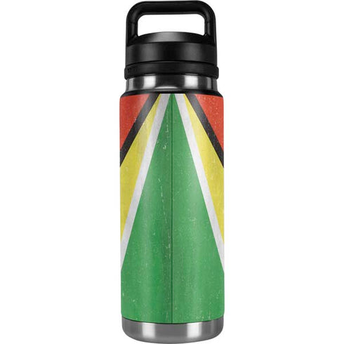 Guyana Flag Distressed YETI Rambler 26oz Bottle Skin