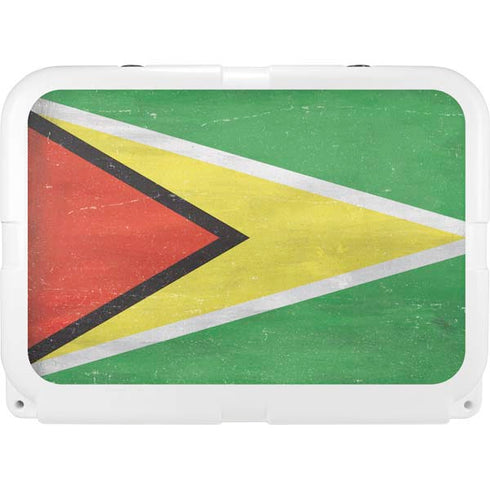 Guyana Flag Distressed YETI Tundra 35 Hard Cooler Skin
