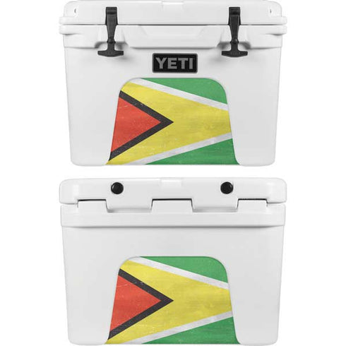 Guyana Flag Distressed YETI Tundra 35 Hard Cooler Skin