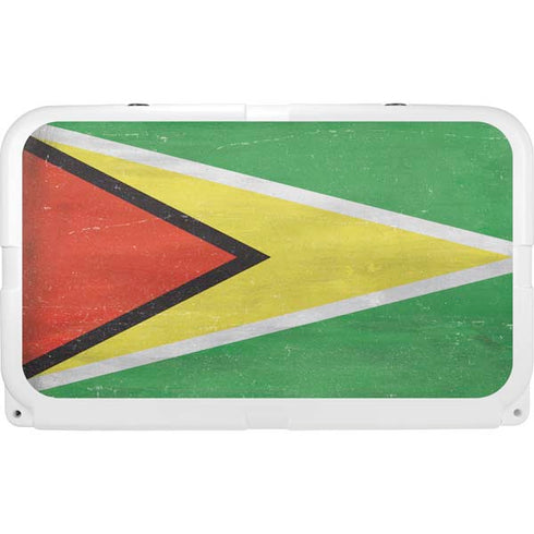 Guyana Flag Distressed YETI Tundra 45 Hard Cooler Skin
