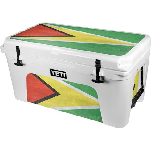 Guyana Flag Distressed YETI Tundra 65 Hard Cooler Skin