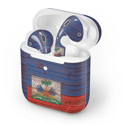 Haiti Flag Dark Wood Apple AirPods 2 Skin