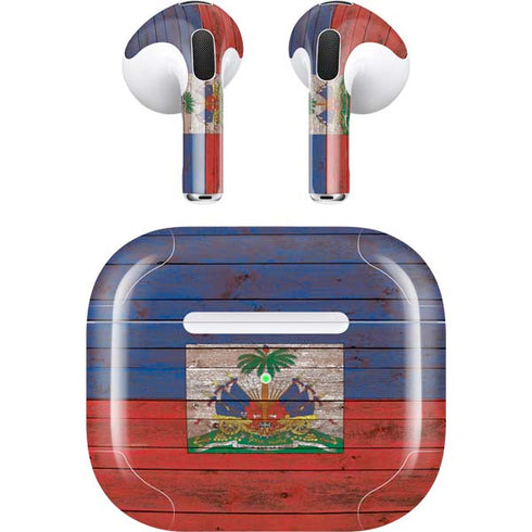 Haiti Flag Dark Wood Apple AirPods (3rd Gen 2021) Skin
