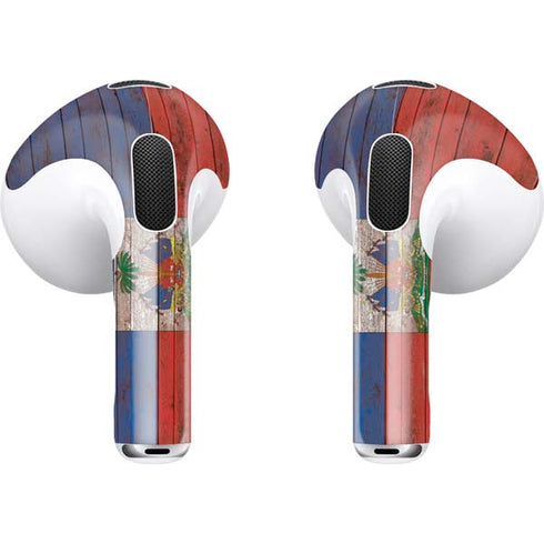 Haiti Flag Dark Wood Apple AirPods (3rd Gen 2021) Skin