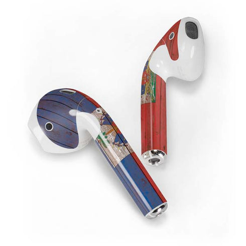 Haiti Flag Dark Wood Apple AirPods Skin