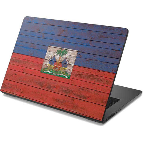Haiti Flag Dark Wood Dell Chromebook Skin