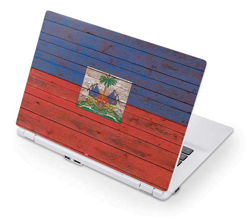 Haiti Flag Dark Wood Acer Chromebook Skin