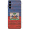 Haiti Flag Dark Wood Galaxy A14 5G Skin