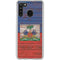 Haiti Flag Dark Wood Galaxy A21 Clear Case