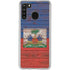 Haiti Flag Dark Wood Galaxy A21 Clear Case
