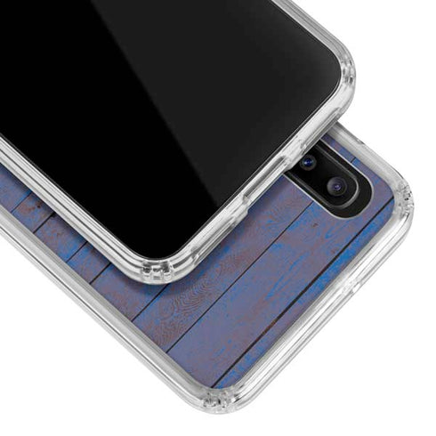 Haiti Flag Dark Wood Galaxy A30 Clear Case