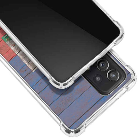 Haiti Flag Dark Wood Galaxy A52 5G Clear Case