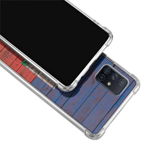 Haiti Flag Dark Wood Galaxy A71 5G Clear Case