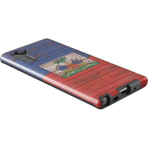 Haiti Flag Dark Wood Galaxy Note 10 Pro Case