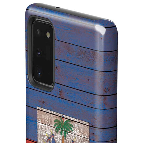 Haiti Flag Dark Wood Galaxy Note20 5G Pro Case