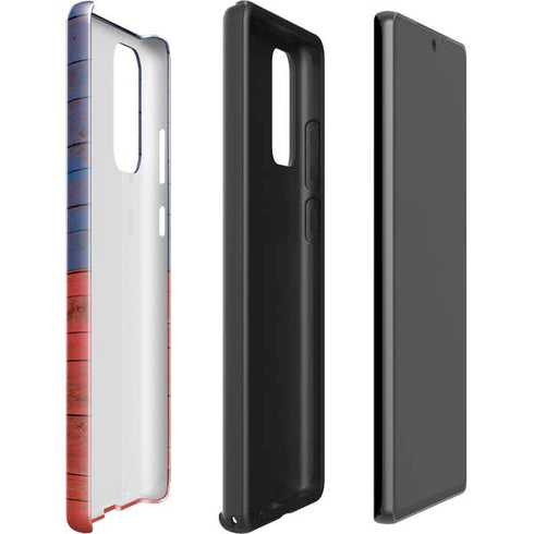 Haiti Flag Dark Wood Galaxy Note20 5G Pro Case