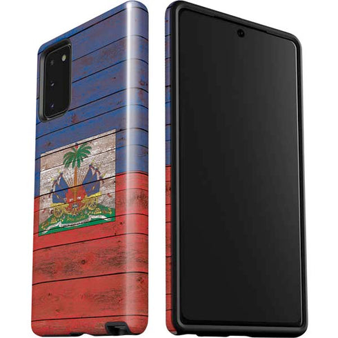 Haiti Flag Dark Wood Galaxy Note20 5G Pro Case