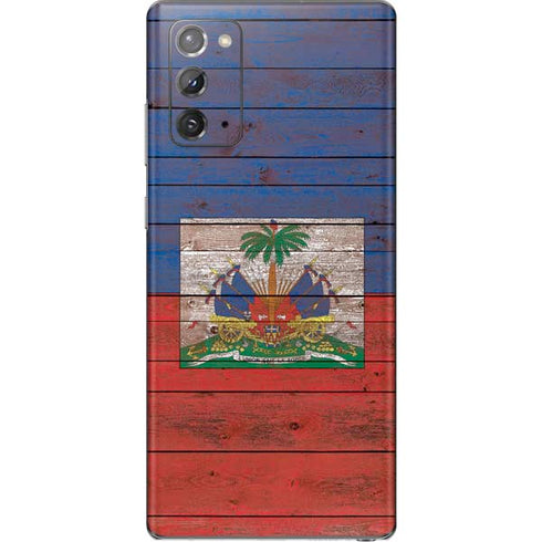 Haiti Flag Dark Wood Galaxy Note20 5G Skin