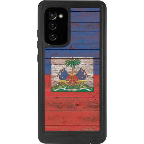Haiti Flag Dark Wood Galaxy Note20 5G Waterproof Case