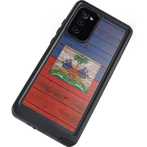 Haiti Flag Dark Wood Galaxy Note20 5G Waterproof Case