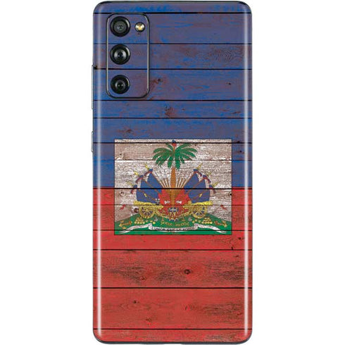Haiti Flag Dark Wood Galaxy S20 Fan Edition Skin