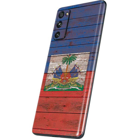 Haiti Flag Dark Wood Galaxy S20 Fan Edition Skin