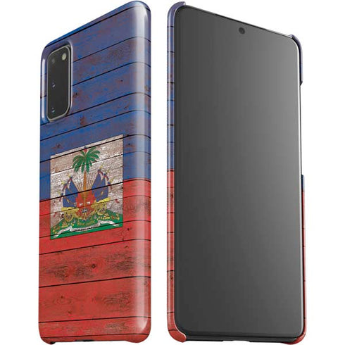 Haiti Flag Dark Wood Galaxy S20 Lite Case