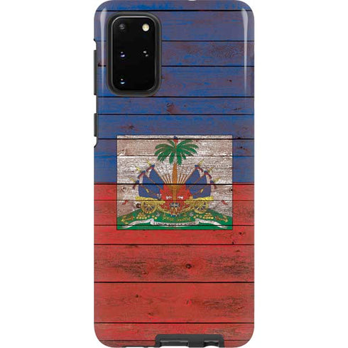 Haiti Flag Dark Wood Galaxy S20 Plus Pro Case