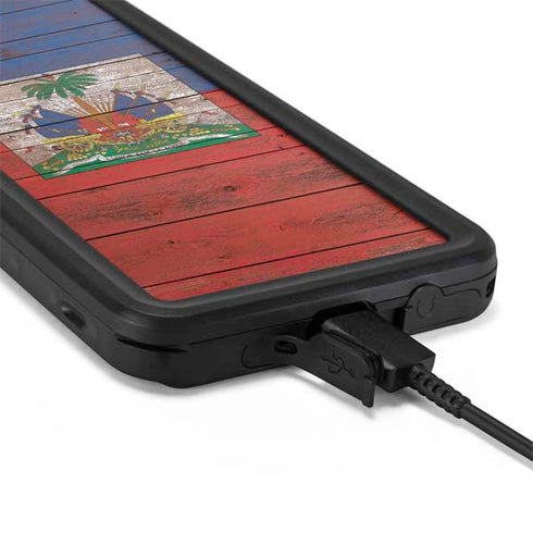 Haiti Flag Dark Wood Galaxy S20 Plus Waterproof Case