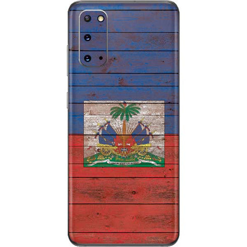 Haiti Flag Dark Wood Galaxy S20 Skin